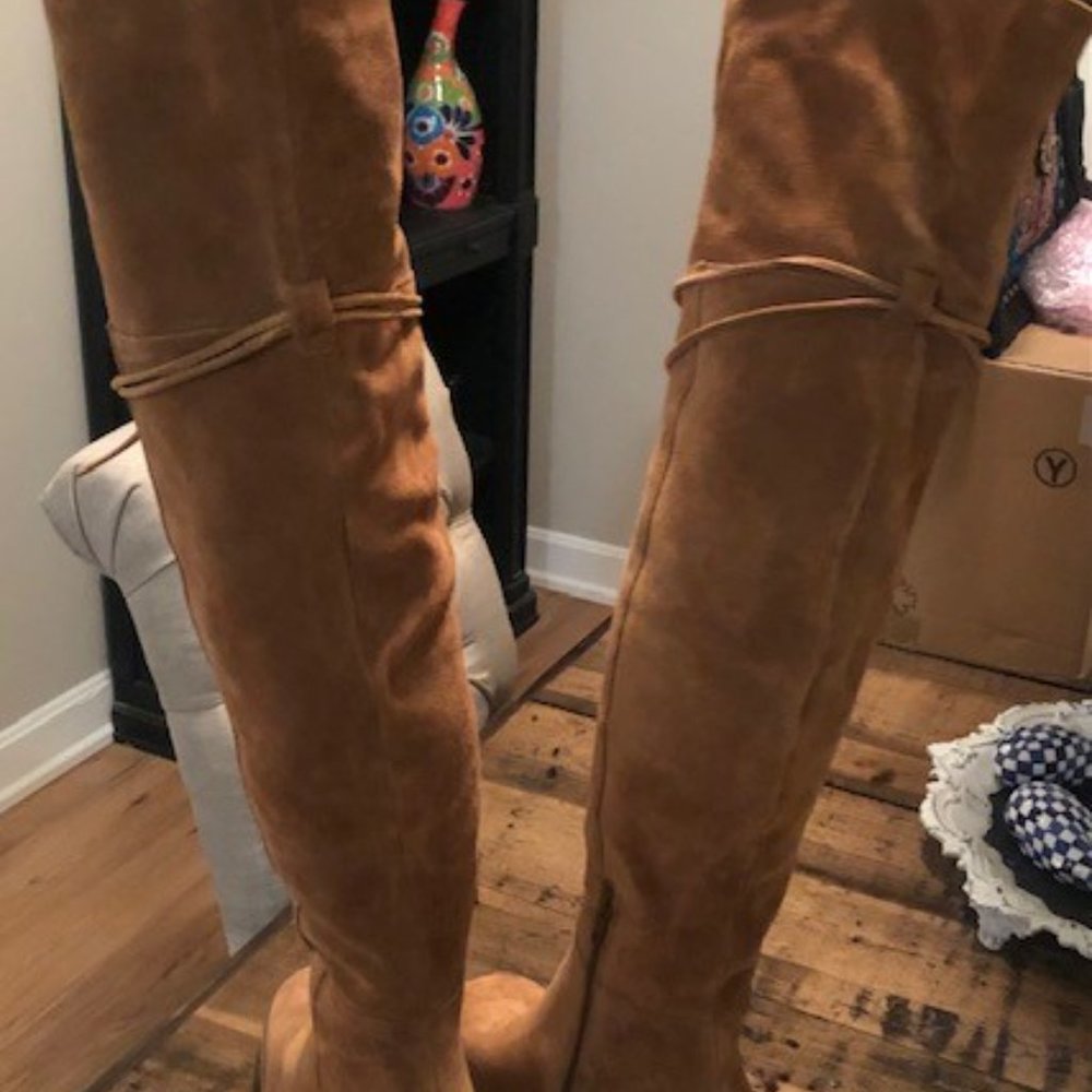 NEW $298 FREE PEOPLE CHESTNUT ECHO PLATFORM OVER-THE-KNEE BOOTS SIZE 39.5 / 9.5 - Picture 12 of 13